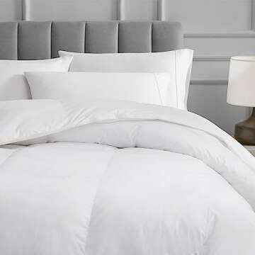 DOWNLITE All Season Pyrenees Down Comforter with Duvet Tabs by Stearns & Foster® (Hypoallergenic)