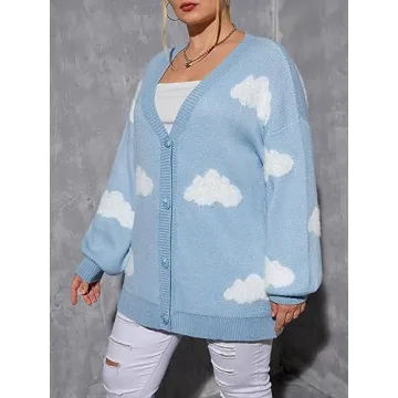 Shop Verdusa Plus Size V Neck Button Down Cardigan