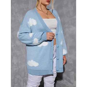 Shop Verdusa Plus Size V Neck Button Down Cardigan