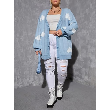 Shop Verdusa Plus Size V Neck Button Down Cardigan