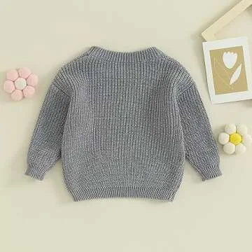 Pivanzore Baby Toddler Knit Sweater for Girls Winter