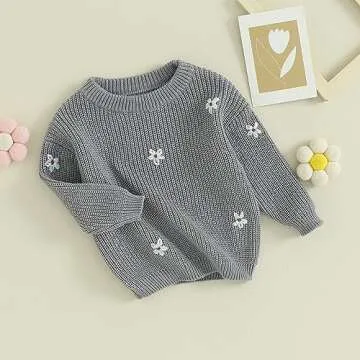 Pivanzore Baby Toddler Knit Sweater for Girls Winter