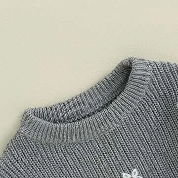 Pivanzore Baby Toddler Knit Sweater for Girls Winter