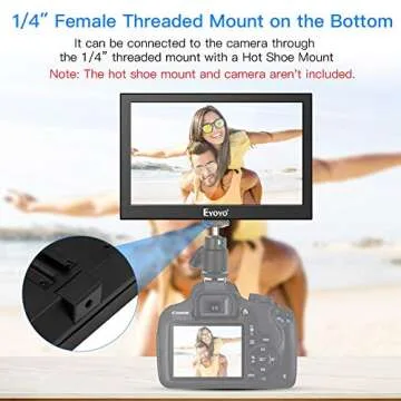 Eyoyo 7 Inch Small Monitor, Mini HDMI Monitor IPS Display Screen Support HDMI VGA AV BNC Inputs, Secondary Monitor for PC/Computer/Raspi/Laptop/Security Camera/CCTV/PS4