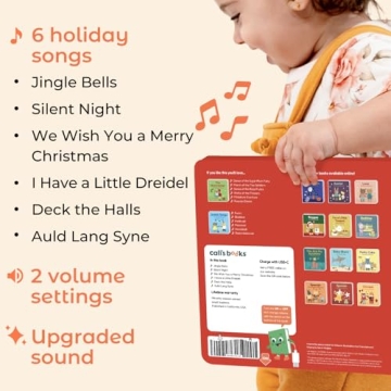 Cali's Books Interactive Christmas Songs Musical Book for Toddlers
