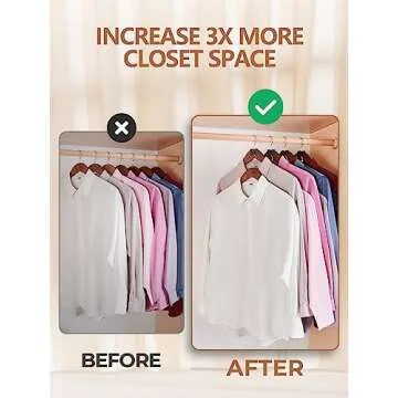 HOUSE DAY Space Saving Hanger Hooks 60 Pack, Black Clothes Hanger Connector Hooks, Heavy Duty Hanger...