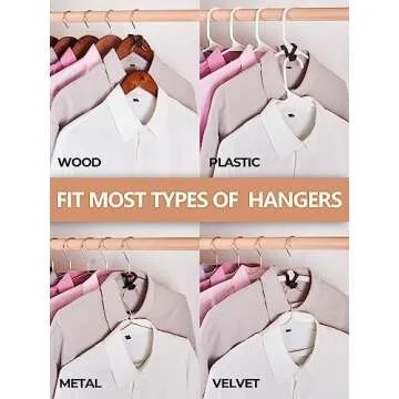 HOUSE DAY Space Saving Hanger Hooks 60 Pack, Black Clothes Hanger Connector Hooks, Heavy Duty Hanger Hooks Space Saver, Premium College Dorm Room Essentials, Good Closet Organizers and Storage