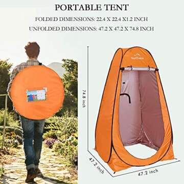 Your Choice Pop Up Camping Shower Tent, Portable Changing Room Camp Shower Toilet Privacy shelter Te...
