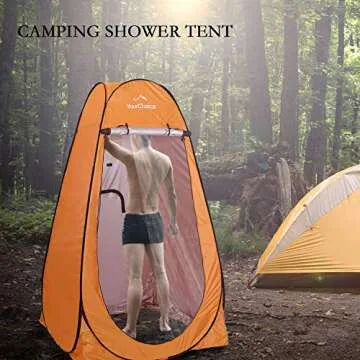 Your Choice Pop Up Camping Shower Tent, Portable Changing Room Camp Shower Toilet Privacy shelter Tents for Outdoor and Indoor, 6.2FT Tall - Color Orange