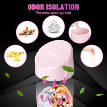 Car Trash Can Bin with Lid - 2 Packs Car Garbage Can Cup Holder - Pink Mini Leakproof Vehicle Trash Garbage Can Bin with 40pcs Trash Bags-Car Organizers and Storage for Front Back Seat Accessories