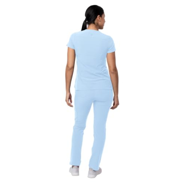 Stylish Adar Women's Scrub Set - Notched V-Neck Top & Pants