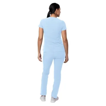 Stylish Adar Women's Scrub Set - Notched V-Neck Top & Pants