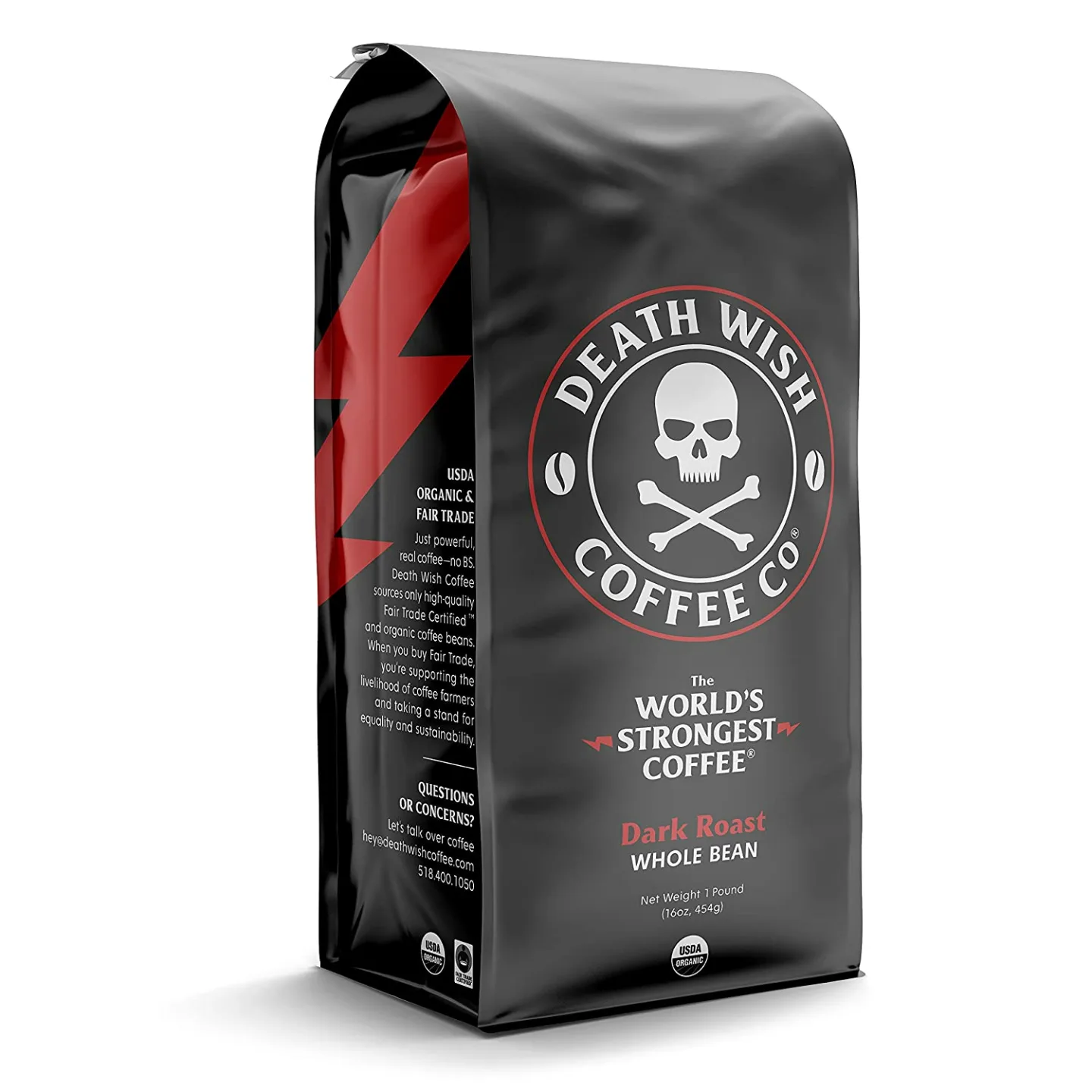DEATH WISH COFFEE Dark Roast Whole Beans 16 Oz