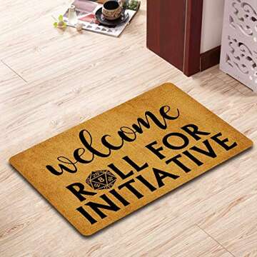IFHUH Welcome Roll for Initiative Doormat Funny Doormat Sayings Front Door Mat Rubber Non Slip Backing Funny Welcome Mat Indoor Outdoor Rug 30 in(W) X 18 in(L)