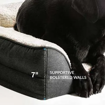 Bedsure Orthopedic Pet Sofa Beds for Small, Medium, Large Dogs & Cats - 42"x32"x7" Extra Large Dog Beds, Grey - Memory Foam Couch Dog Bed with Removable Washable Cover - Bolster Dog Beds