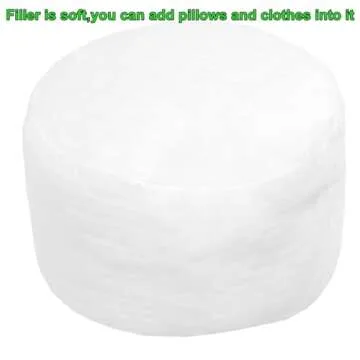 Round Stuffed Pouf Ottoman 20x20x12 Inches Faux Fur Ottoman Foot Rest Under Desk Foot Stool Great for Living Room, Bedroom Small Furniture (Ivory Pouf with Filler)