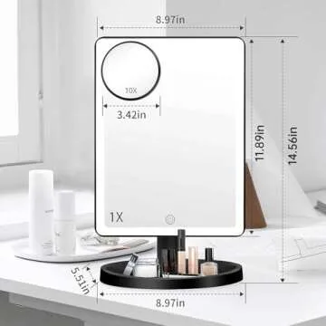 FUNTOUCH Lighted Vanity Mirror with 88 LEDs & 10X Magnification