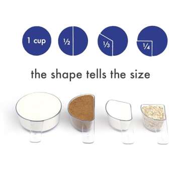 Welcome Industries Visual Measuring Cups - Clear, Easy Read, Award-Winning Design, Fractions Visible, Dishwasher Safe, Shatterproof - Stackable Kitchen Tools for Cooking & Baking - Made in the USA