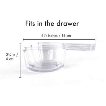 Welcome Industries Visual Measuring Cups - Clear, Easy Read, Award-Winning Design, Fractions Visible, Dishwasher Safe, Shatterproof - Stackable Kitchen Tools for Cooking & Baking - Made in the USA
