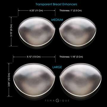 FEMAGIQUE Silicone Bra Inserts – Breast Enhancement Push Up Pads - Cleavage Enhancing pads - Nonadhesive