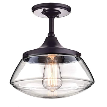CLAXY Vintage Metal Glass Ceiling Light for Home Elegance