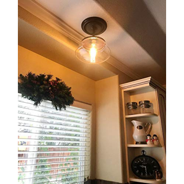 CLAXY Vintage Metal Glass Ceiling Light for Home Elegance