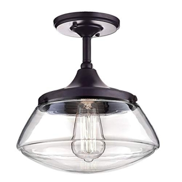 CLAXY Vintage Metal Glass Ceiling Light for Home Elegance