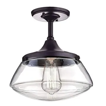 CLAXY Vintage Metal Glass Ceiling Light for Home Elegance