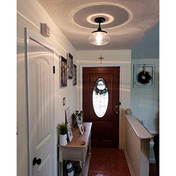 CLAXY Vintage Metal Glass Ceiling Light for Home Elegance