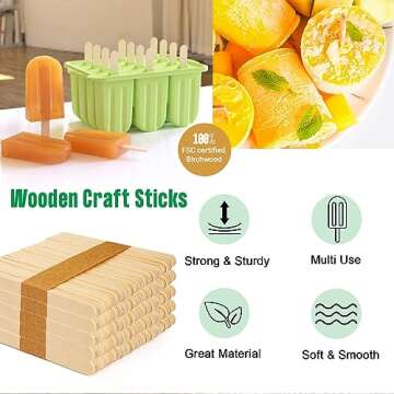 Perfect Stix - PS-114st-1,000 4.5" Craft Sticks/ Ice Cream Sticks/ Natural Wood - Box of 1,000ct
