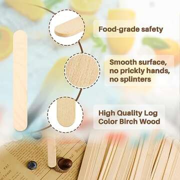 Perfect Stix - PS-114st-1,000 4.5" Craft Sticks/ Ice Cream Sticks/ Natural Wood - Box of 1,000ct