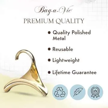 Bag-a-Vie Gold Purse Hanger Organizes and Protects Handbags