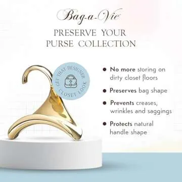 Bag-a-Vie Gold Purse Hanger Organizes and Protects Handbags