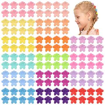 128PCS Flower Hair Claw Clips - Colorful Hair Accessories for Kids