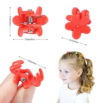 Vibrant 128PCS Flower Hair Claw Clips for Kids and Teens