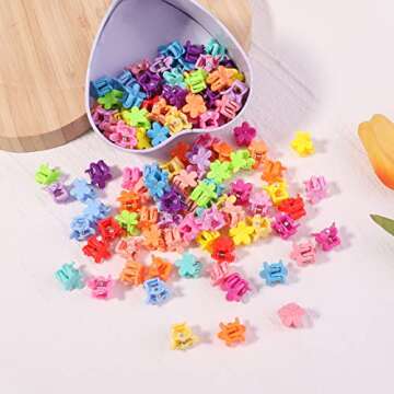 Vibrant 128PCS Flower Hair Claw Clips for Kids and Teens