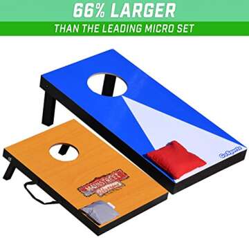 GoSports 2 ft x1 ft Portable Size Cornhole Game Set with 6 Bean Bags - Great for Indoor & Outdoor Play - Classic Design