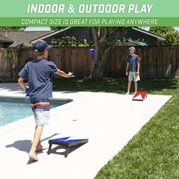 GoSports 2 ft x1 ft Portable Size Cornhole Game Set with 6 Bean Bags - Great for Indoor & Outdoor Play - Classic Design