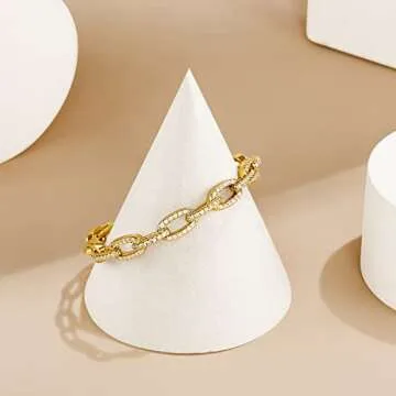 KissYan Gold Cuff Bangle Bracelets for Women, Thin 14K Gold Plated Cuff Bracelet Dainty Twisted Flat Hollow Butterfly Cubic Zirconia Jewelry Gift (Square)