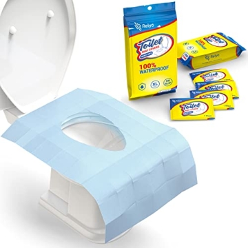 Toilet Seat Covers Disposable 100% Waterproof (20 Pack) - XL Disposable Toilet Seat Covers for Adult...