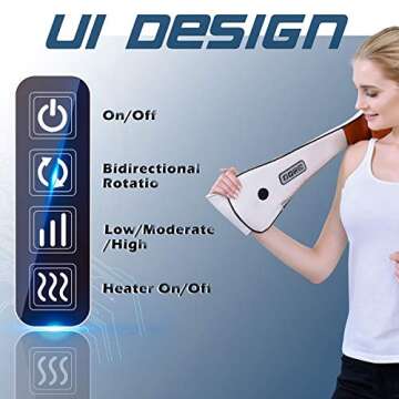 Neck Massager with Heat, Kneading Back Massager, Shiatsu Shoulder Massage for Back Neck Shoulder, Anniversary, Retirement Gifts for Women, Men, Valentines Day Christmas Presents for Mom, Dad, Everyone