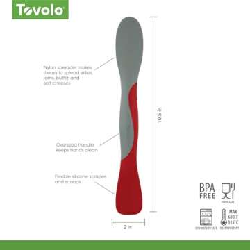 Tovolo Tool for Kitchen Meal Prep to Scoop Spread Slice and Scrape