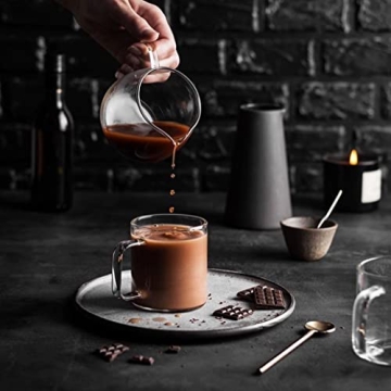 Elegant Clear Glass Coffee Mugs Set of 6 for All Beverages