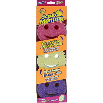 Scrub Daddy Scrub Mommy Sponges - Dish Scrubber + Non-Scratch Cleaning Sponges Kitchen, Bathroom + M...