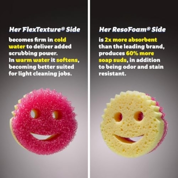 Scrub Daddy Scrub Mommy Sponges - Dish Scrubber + Non-Scratch Cleaning Sponges Kitchen, Bathroom + Multi-Surface Safe - Stain + Odor Resistant Dual-Sided Dish Sponges for Scrubbing (3 Count)