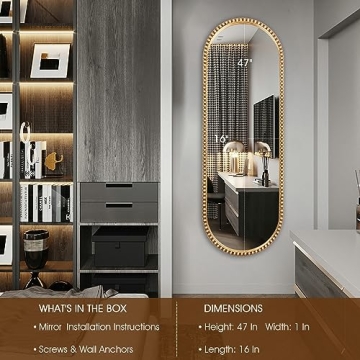 Fobule Oval Full Length Mirror - Antique Gold Elegance