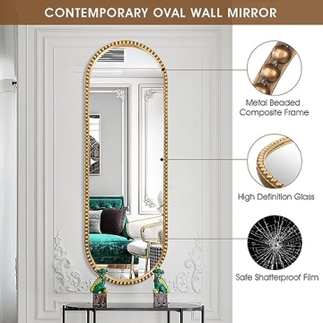 Fobule Oval Full Length Mirror - Antique Gold Elegance
