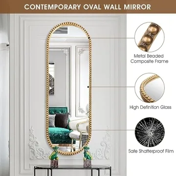 Fobule Oval Full Length Mirror - Antique Gold Elegance