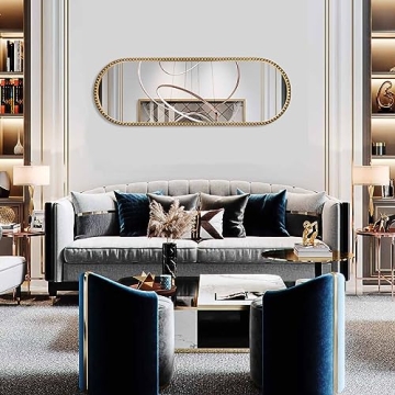 Fobule Oval Full Length Mirror - Antique Gold Elegance