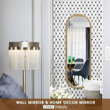Fobule Oval Full Length Mirror - Antique Gold Elegance